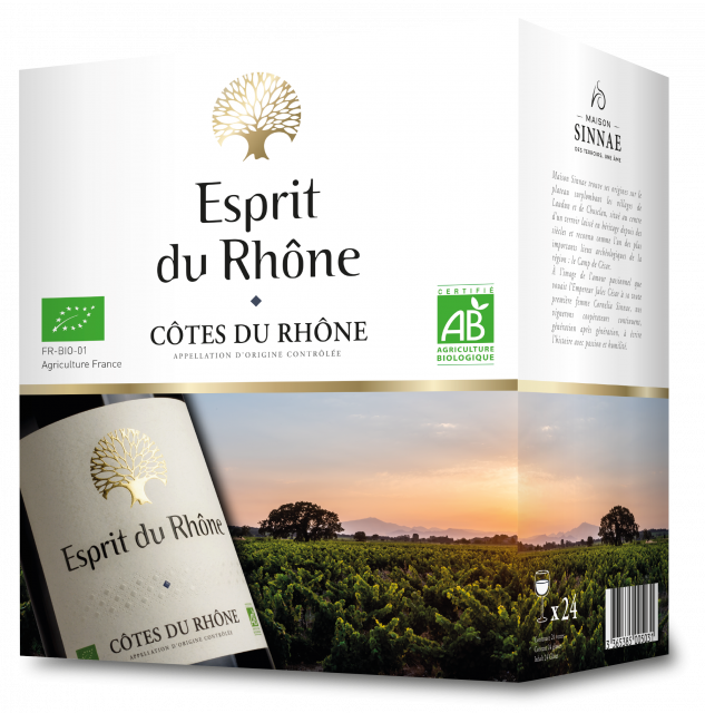 Esprit du Rhône Bio, 3L, AOC Côtes du Rhône, Red