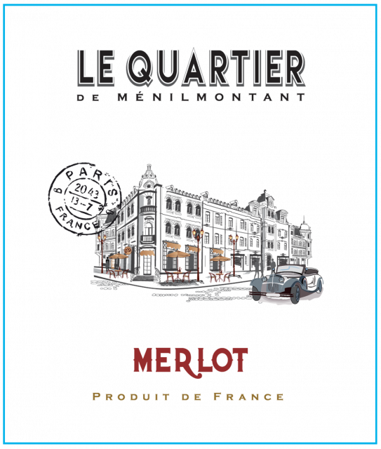 Etiquette - LE QUARTIER DE MENIL Merlot 75cl 