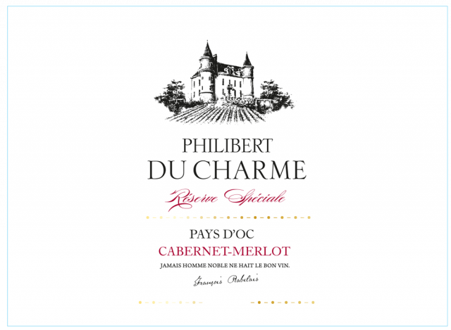 Etiquette - Philibert du Charme Cab Merlot 75cl 