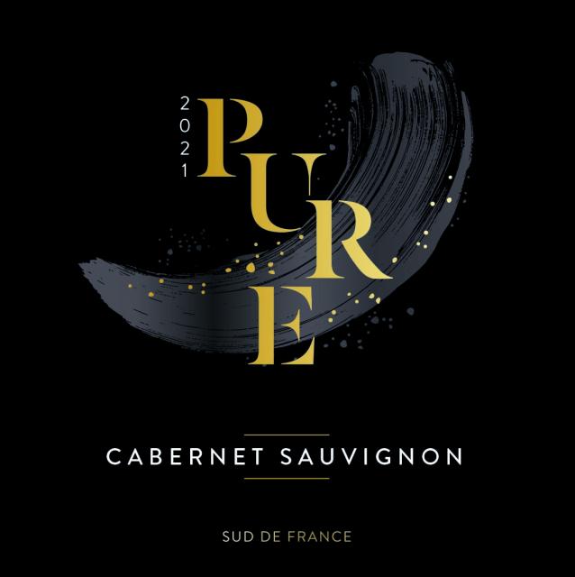 Etiquette - PURE Cabernet Sauv Oc - Fond noir 