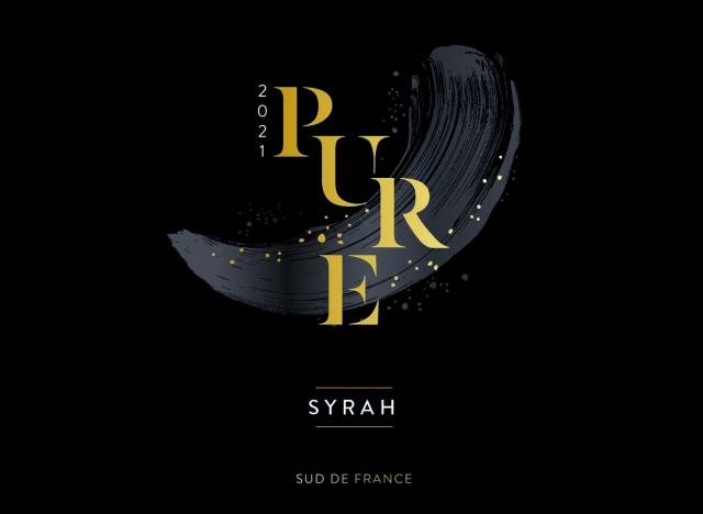 Etiquette - PURE Syrah Oc - Fond noir