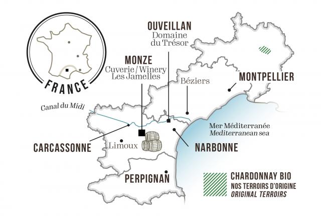 Map - Les Jamelles Chardonnay Organic 