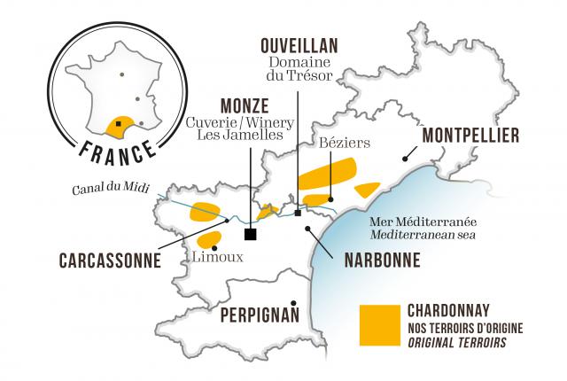 Map - Les Jamelles Chardonnay