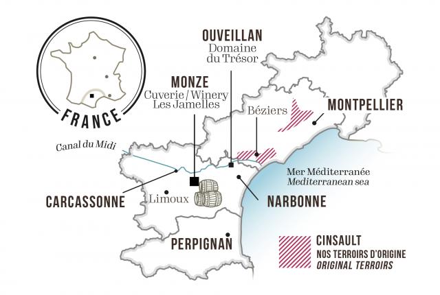 Map - Les Jamelles Cinsault Rosé