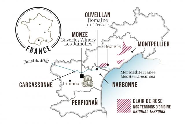 Map - Les Jamelles Clair de Rose