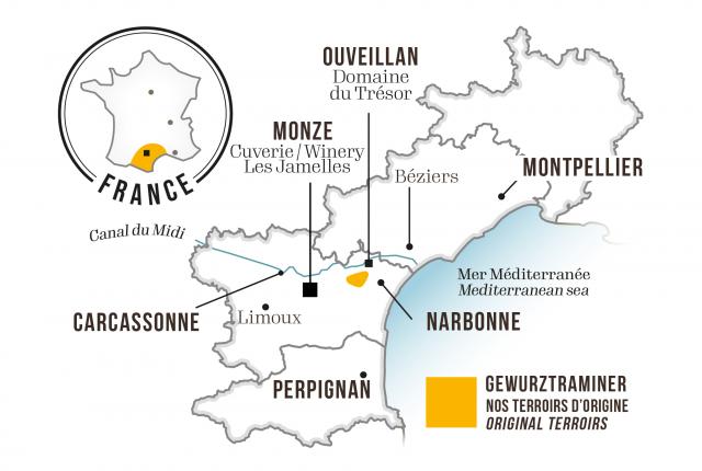 Map - Les Jamelles Gewurztraminer