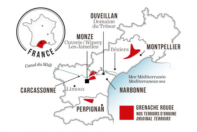 Map - Les Jamelles Grenache