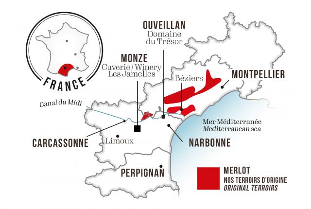 Map - Les Jamelles Merlot