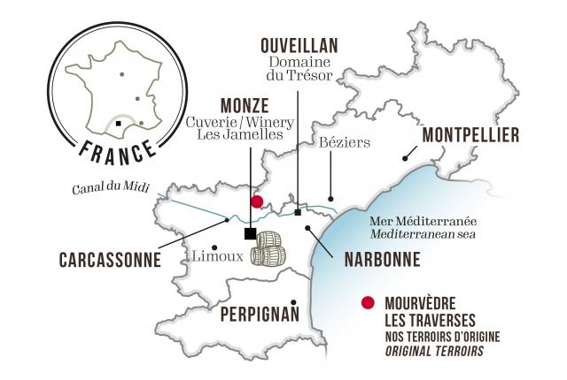 Map - Les Jamelles Parcel Selection e Mourvèdre Les Traverses