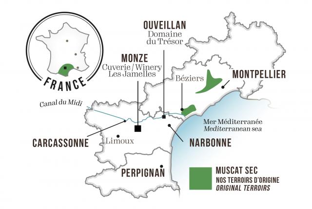 Map - Les Jamelles Muscat Sec