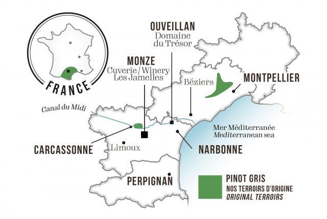 Map - Les Jamelles Pinot Gris