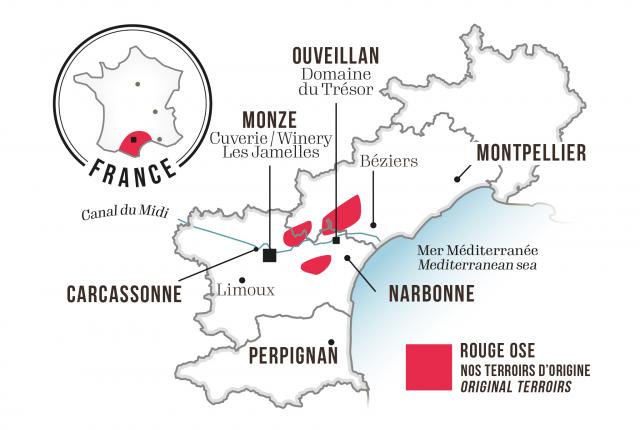 Map - Les Jamelles Rouge Osé