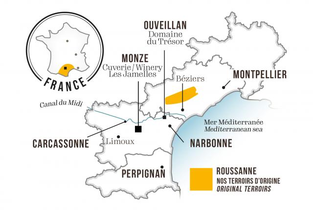 Map - Les Jamelles Roussanne