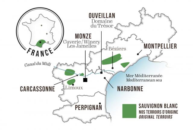 Map - Les Jamelles Sauvignon Blanc