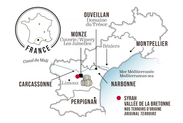 Map - Les Jamelles Parcel Selection Syrah