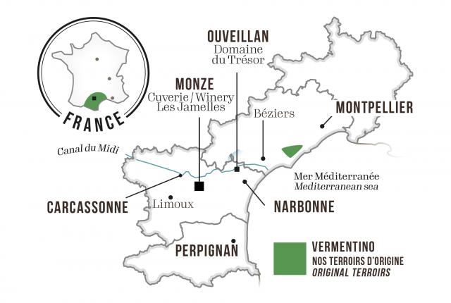 Map - Les Jamelles Vermentino