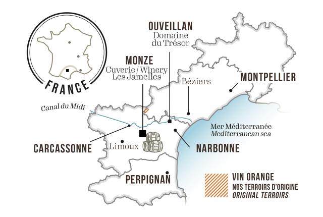 Map - Les Jamelles Orange Wine