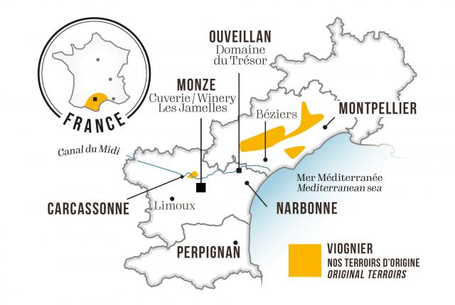 Map - Les Jamelles Viognier