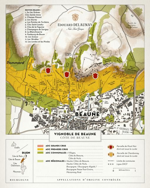 Map - Edouard Delaunay Hospices de Beaune - Beaune 1er Cru Cuvée Bétault