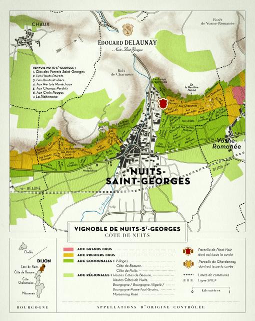Map - Edouard Delaunay Nuits-Saint-Georges 1er Cru Aux Argillas