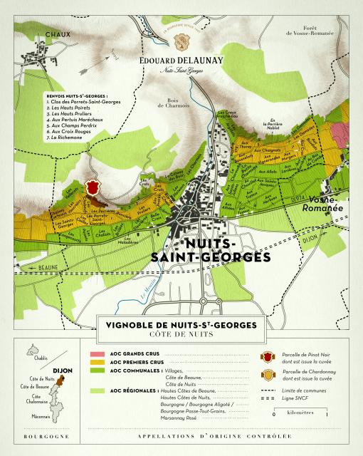 Map - Edouard Delaunay Nuits-Saint-Georges 1er cru Les Poulettes