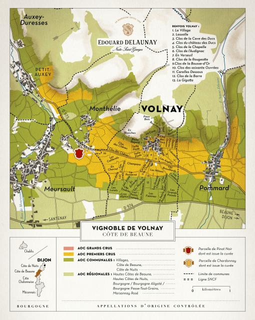 Map - Edouard Delaunay Volnay 1er Cru Les Santenots