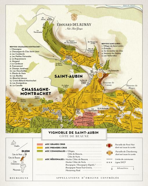 Map - Edouard Delaunay Saint Aubin 1er Cru Les Champlots