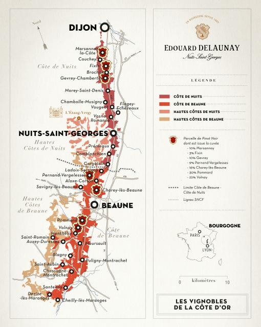 Map - Edouard Delaunay Bourgogne Côte d'Or Pinot Noir