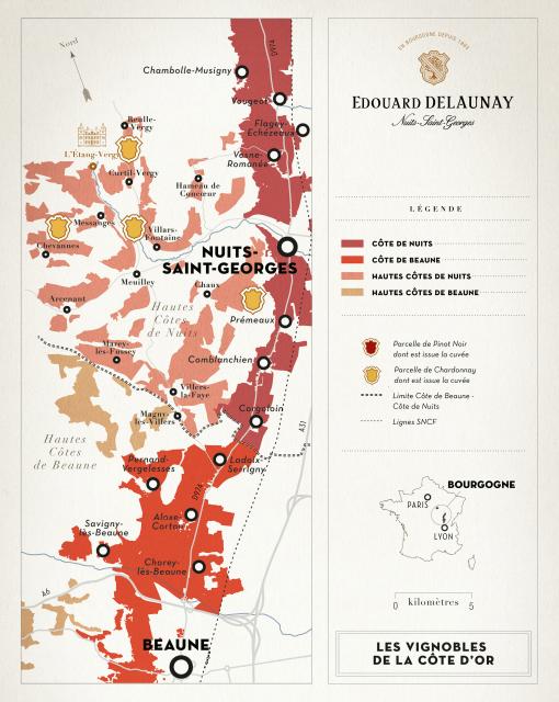 Map - Edouard Delaunay Hautes-Côtes de Nuits Charmont Blanc 2022