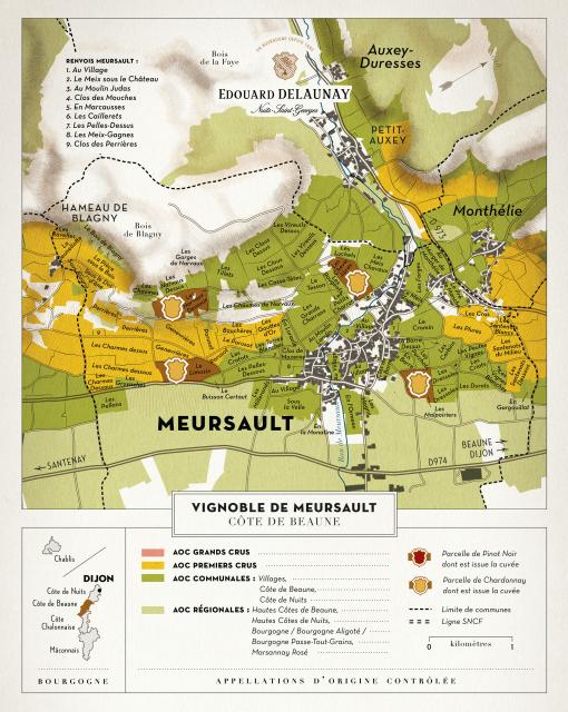 Map - Edouard Delaunay Meursault Le Village