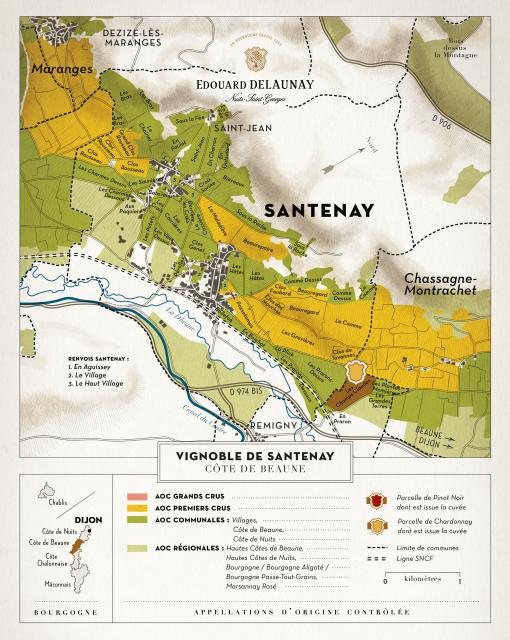 Map - Edouard Delaunay Santenay Les Champs Claudes