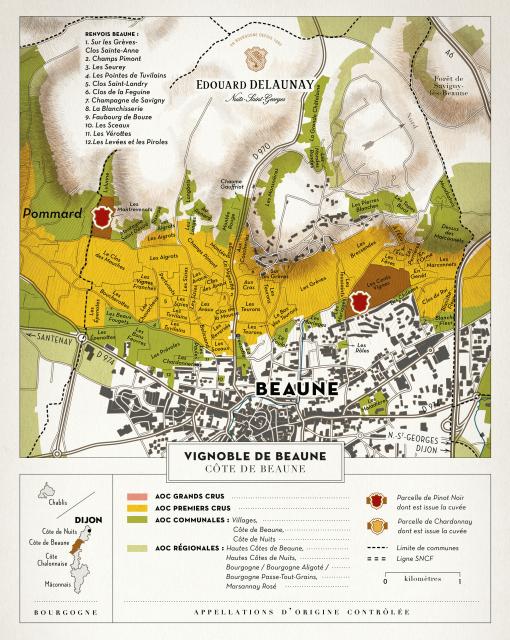 Map - Edouard Delaunay Hospices de Beaune Cuvée Rousseau Deslandes
