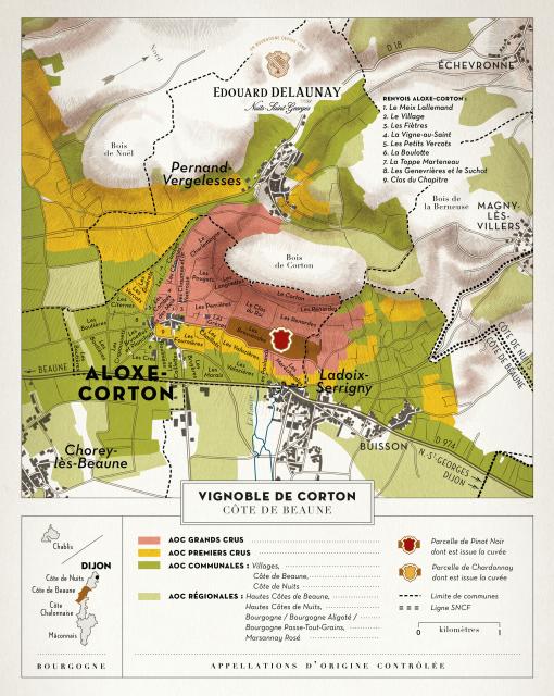 Map - Edouard Delaunay Corton-Bressandes Grand Cru