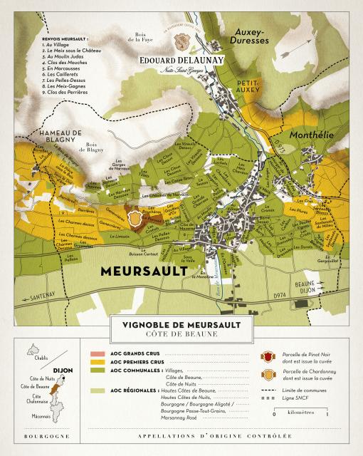 Map - Edouard Delaunay Hospices de Beaune Meursault-Porusots 1er Cru 