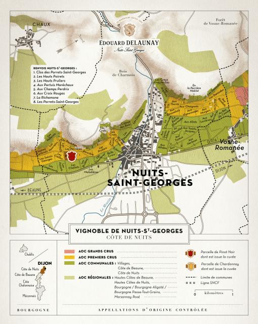 Map - Edouard Delaunay Hospices de Nuits, Nuits-Saint-Georges 1er Cru Les Porrets-Saint-Georges