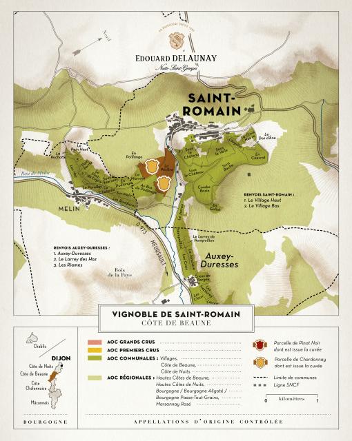 Carte - Edouard Delaunay Saint-Romain Le Village