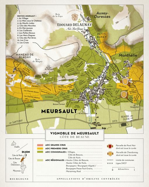 Map - Edouard Delaunay Hospices de Beaune Meursault Cuvée Loppin