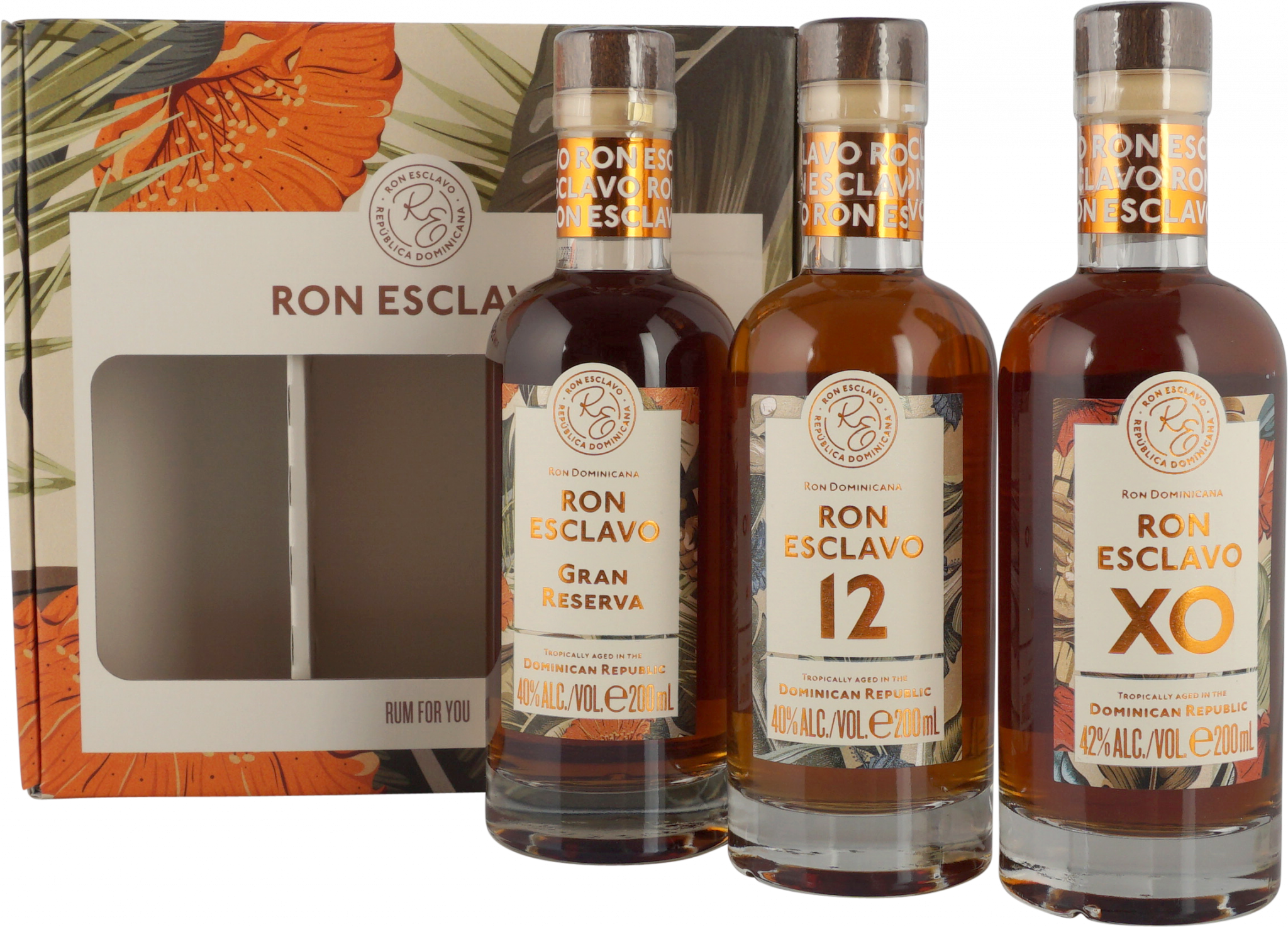 Ron Esclavo, Coffret 3 bouteilles de 20cL : Gran Reserva, 12 et XO