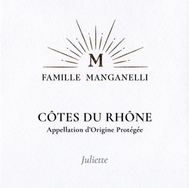 Etiquette Côtes du Rhône Juliette