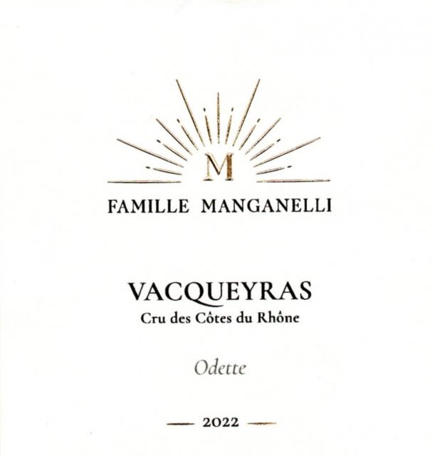 Etiquette Vacqueyras Odette