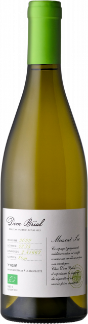 Dom Brial, Gamme CHR - Caviste, MUSCAT SEC BIO, IGP Côtes Catalanes, Blanc, 2025
