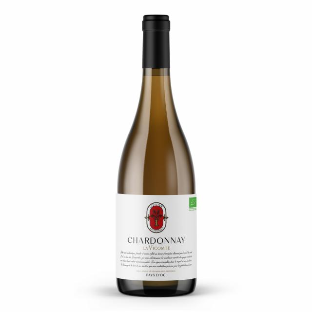 La Vicomté, Authentique, Chardonnay Bio, IGP Pays d'Oc, Blanc, 2025
