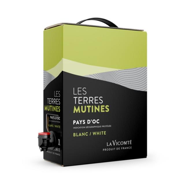 La Vicomté, Bag In Box, Terres Mutines BIB 3L Blanc, IGP Pays d'Oc, Blanc