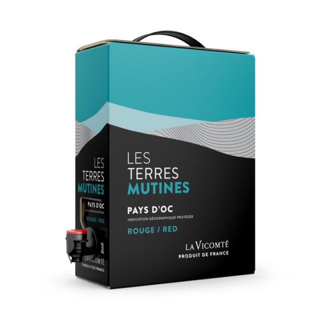 La Vicomté, Bag In Box, Terres Mutines BIB 3L Rouge, IGP Pays d'Oc, Rouge