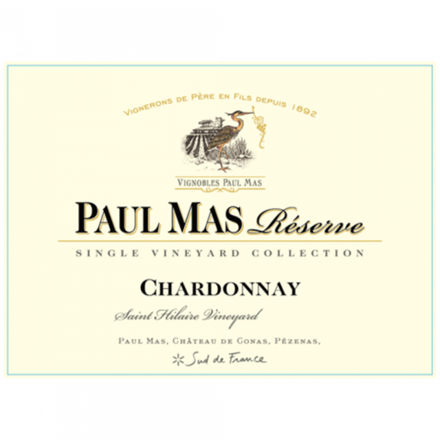 PAUL MAS Réserve Chardonnay Etiquette