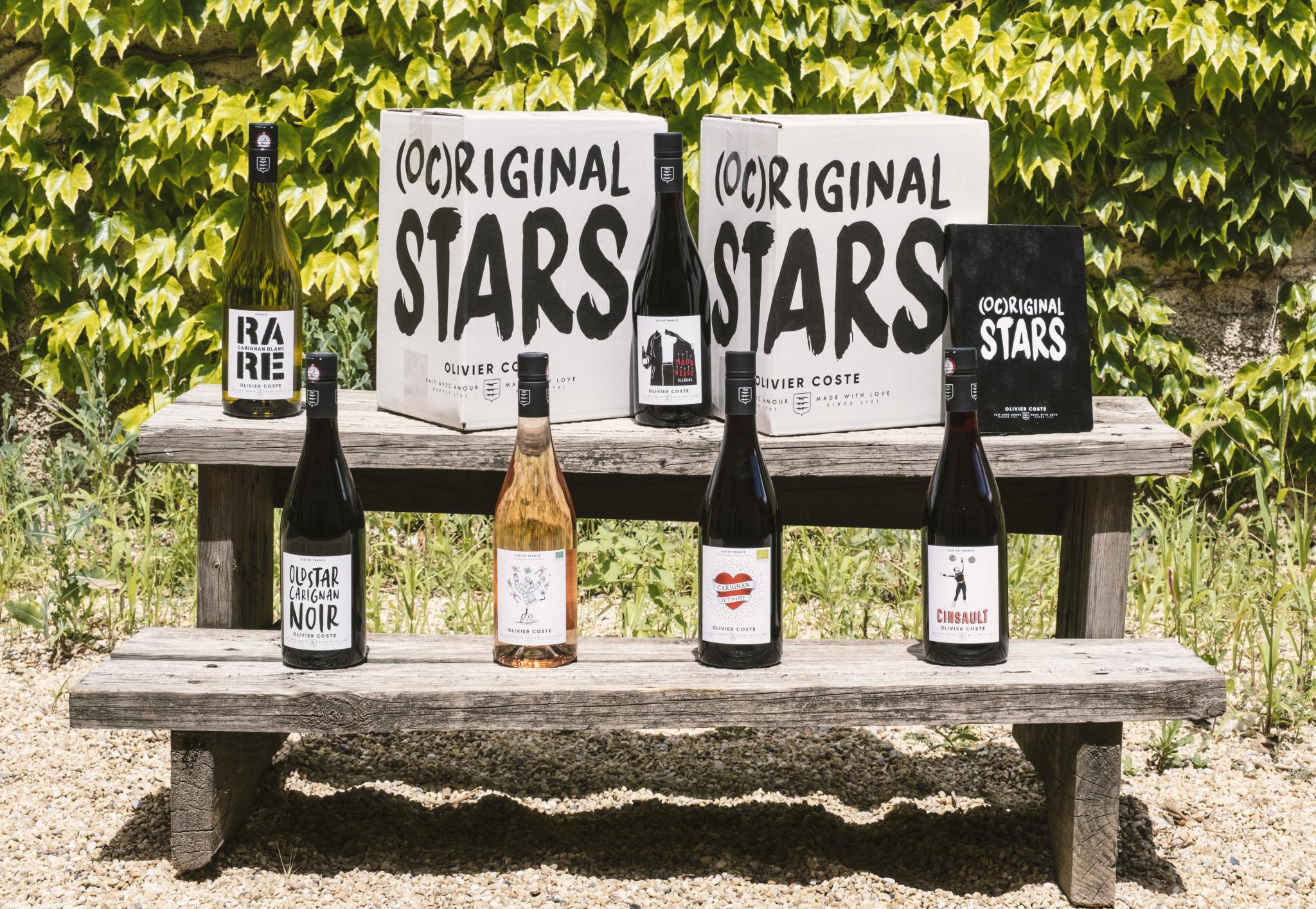 STARS bouteilles mise en scene outside