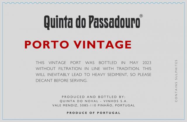 Etiquette Passadouro Vintage Porto EN LABEL