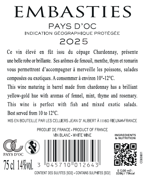 Embasties IGP Pays d Oc 2025