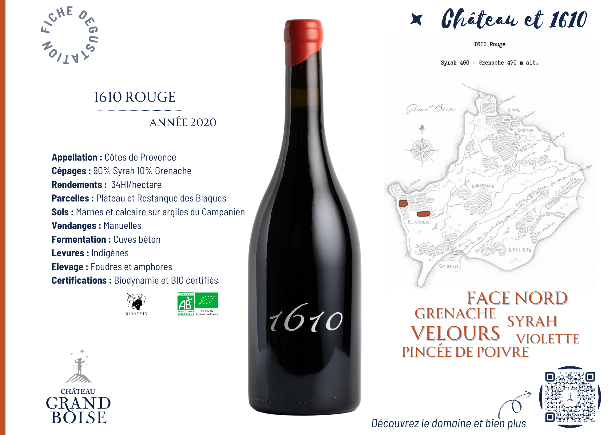 Fiche dégustation cuvée 1610 ROUGE