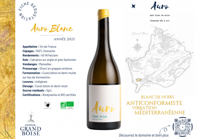 Fiche dégustation cuvée AURO Blanc de Noirs